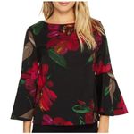 Trina Turk Splendid Floral Bell Sleeve Blouse Top Multicolor Size M EUC Photo 0