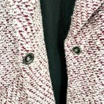 Bershka  Size Medium Large Dress Coat Snap Front has Pockets Pink Red White Photo 2