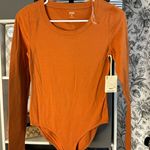 a.n.a Orange Long Sleeve Bodysuit Photo 0