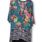 Johnny Was ‎ Floral Silk Tunic Dress Photo 9
