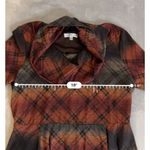 Robbie Bee Women's  Plaid Long Sleeve Dress XL Brown Orange Photo 5