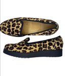 UKIES calf hair platform slip on leopard print loafers Size 6 1/2 Photo 3