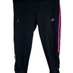 Adidas Black and Pink Cropped Leggings medium Photo 0