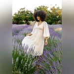 NEW Morning Lavender Valerie Buttoned Midi Dress Cream Women 1X Boho Cottage Photo 2