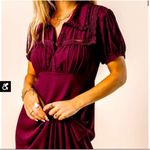 Bohme ✨Maroon Polka Dot Collared Maxi Dress✨ Photo 2