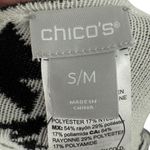 Chico's NWT Black White Houndstooth Knit Ruana Reversible Covering Poncho Sz S/M Photo 2