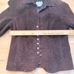 Live a Little  Women's Brown Suede 100% Leather Blazer Jacket Size S Button Front Photo 3