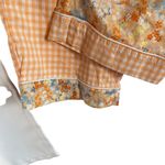 JOYSPUN Woven Pajama Set Women XL Capri Bottom Pockets Short Sleeve Top Floral Orange Photo 4