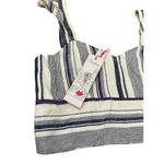 Parker Ibiza Striped Ruffle Shoulder Crop Top Blue Women's XXS NEW $148 Photo 2