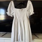 Abercrombie & Fitch White Smocked Puff Sleeve Mini Dress Photo 4