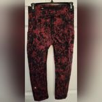 Lululemon  Heathered Burgundy Black Floral Cropped Leggings Size 6 Photo 1