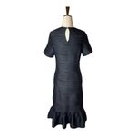 Opening Ceremony Black Wavy Stripe Lotus Dropped Ruffle Hem Dress Size M Photo 4