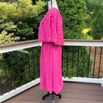 ZARA Voluminous Asymmetric Bubble Skirt Dress Hot pink linen cotton Sz L Photo 12