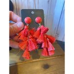 Coral pink multi mini tassel earrings Pink Photo 3