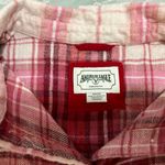American Eagle  Outfitters Pink Plaid Crop Flannel Shirt Photo 7