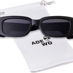 Rectangle Sunglasses for Women Men Retro 90s Sunglasses Trendy Black Tortoise Shell Glasses Y2K Photo 5