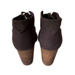Toms  Womens 8.5 Brown Suede Lace Up Heeled Ankle Boots Size Stacked Heel Lunata Photo 4