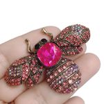 Pink Rhinestone AB Aurora Borealis Bee Statement Piece Pin Brooch Photo 6