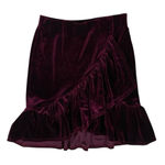 Urban Outfitters  Velvet Ruffle Wrap Mini Skirt Burgundy XS Holiday Glam Photo 0