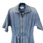 SAINT ART Denim Shirt Maxi Dress Light Wash Small Blue Photo 2