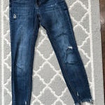 ZARA  dark wash raw ankle hem skinny mid rise jean Photo 0