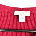J.Jill Size Small Red Ribbed‎ Long Sleeve Top Shirt Blouse Sweater Cotton Blend Photo 2