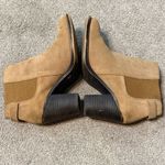 Lucky Brand Woman’s Size 8.5 Tan Suede Ankle Booties Slip On Half Side Belt Photo 3