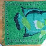 Colorful, Artistic Fish, Pisces Fringe Scarf, Green, Blue Green Photo 4
