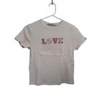 Mango  Amor Stitched Printed Cotton-Blend T-Shirt Pink Love NWT Medium Photo 3