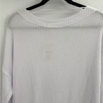 Free People We The Thermal WaffleKnit Oversized White LongSleeve Shirt Medium Photo 8
