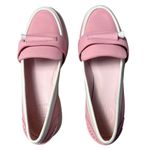 Tory Burch  Preppy Pocket-Tee Golf‎ Pink & White Loafers size 6M Photo 1