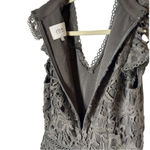 J.O.A. Floral Lace Choker Neck Fit & Flare Dress Charcoal Gray | Size Small NWT Photo 8