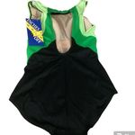 Woman Within NWT  High Neck Color Block Swimsuit Sz 16W Black/Green Photo 2