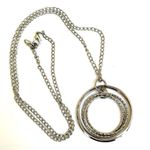 Loft silver tone multiple circle pendant necklace Photo 3