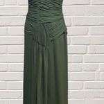 Burberry Green Silk Ruched Evening Gown Cutout Neckline Grecian Made in Italy Photo 0