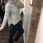 Pink Rose  Large grey marled knit cozy sweater Photo 1