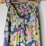 Joie  Silk Sleeveless Smock Neck Multicolor Floral Blouse Medium Photo 2