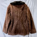 Camera Collection Brown Leather Coat Faux Fur Lined XL Photo 4