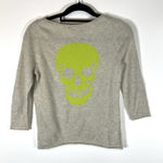 360 Cashmere Skull Cashmere Sweater Womens XS Black 360 Crew Neck Pullover Long Sleeve Beige Photo 0