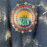 Southern Bliss Hippie Vibin’ Bleach Wash Bright Blue/Pink Sweatshirt Blue Size L Photo 2