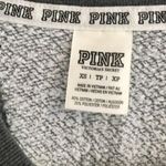 PINK - Victoria's Secret Victoria’s Secret Pink Oversized Heart Long Sleeve Crew Neck Sweater Grey XS Photo 8
