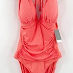 La Blanca Swimsuit SZ 12 NWT Island Goddess Birds of Paradise Halter One Piece Photo 0