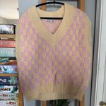 English Factory Pink and yellow checkered sweater vest Photo 0