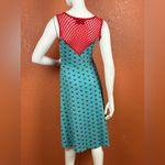 Voodoo Vixen Heart Patterned Dress with Red Accents Size Small. E73 Blue Photo 13