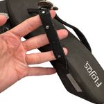 Flojos Olivia Wedge Sandals Flip Flops Black Heart SZ 6 Rhinestone Embellished Photo 9