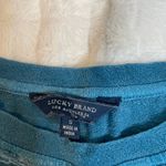 Lucky Brand  Blue Lace Crochet‎ Front Short Sleeve Blouse Small Photo 1