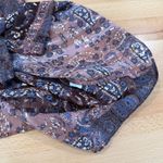 ZARA Patchwork Oversized Blouse Top Sheer Brown Paisley Size Large Photo 6