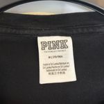 PINK - Victoria's Secret PINK Victoria’s Secret Black White Colorblock Ling Sleeve Tee Size Medium Photo 2