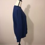 Granny Sweatshirt Size M Cat Embroidered Blue Floral Sparkle Long Sleeve Cottage Size M Photo 3