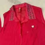 Apple Bottoms Vintage ColdShoulder Sheer ButtonUp Blouse Women 3X Studded Collar Photo 1